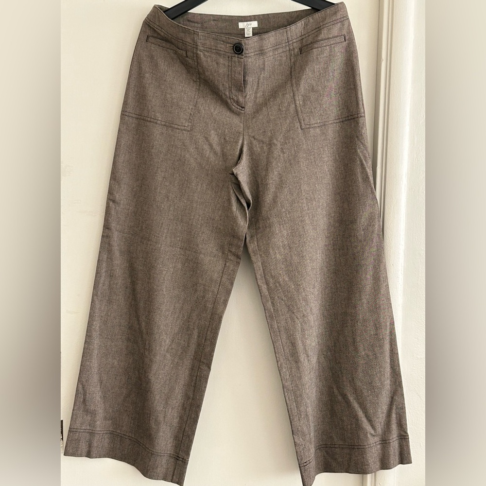J. Jill Wide Leg Crop Pants in Taupe Brown